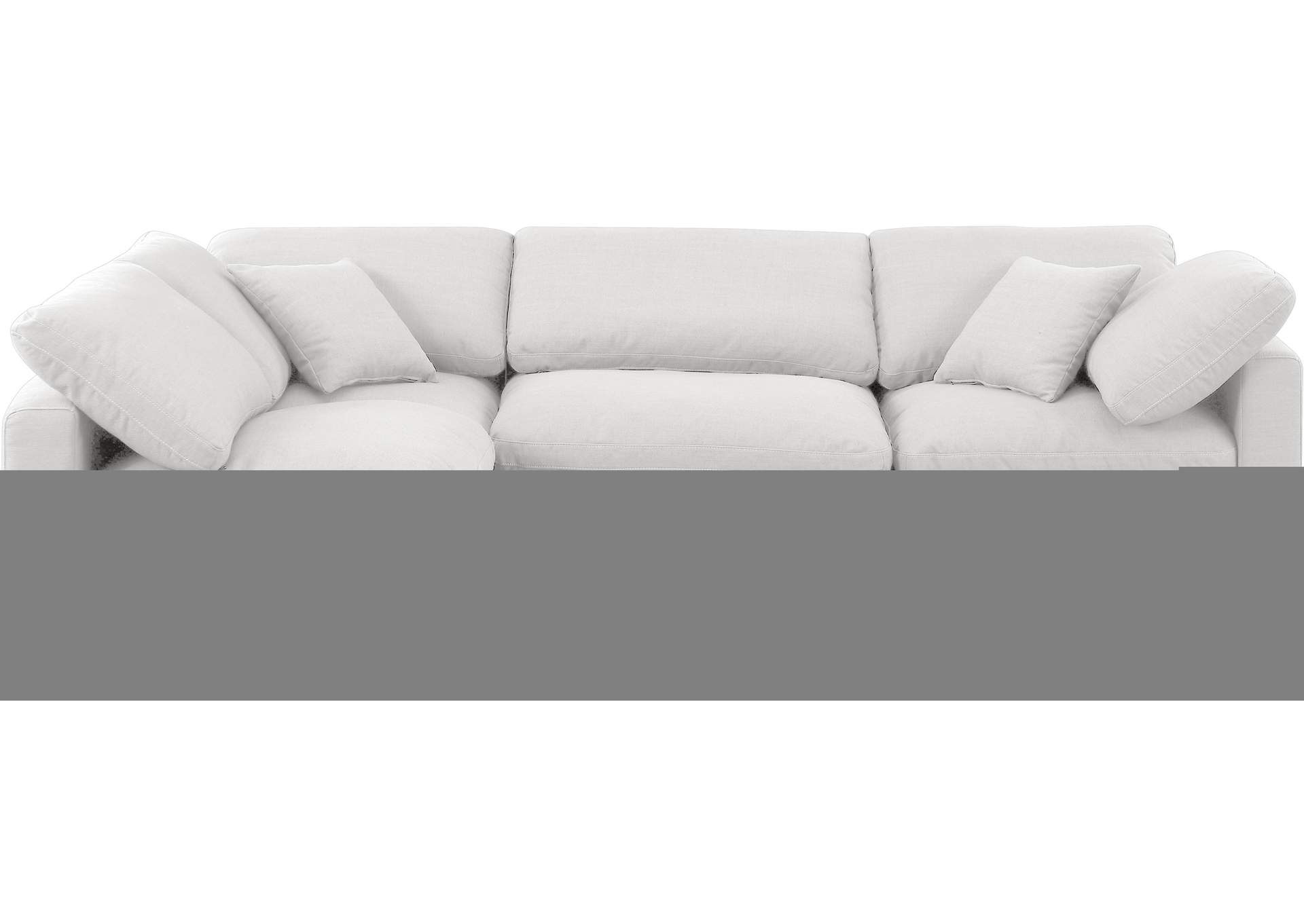 Indulge White Linen Textured Fabric Modular Sectional,Meridian Furniture