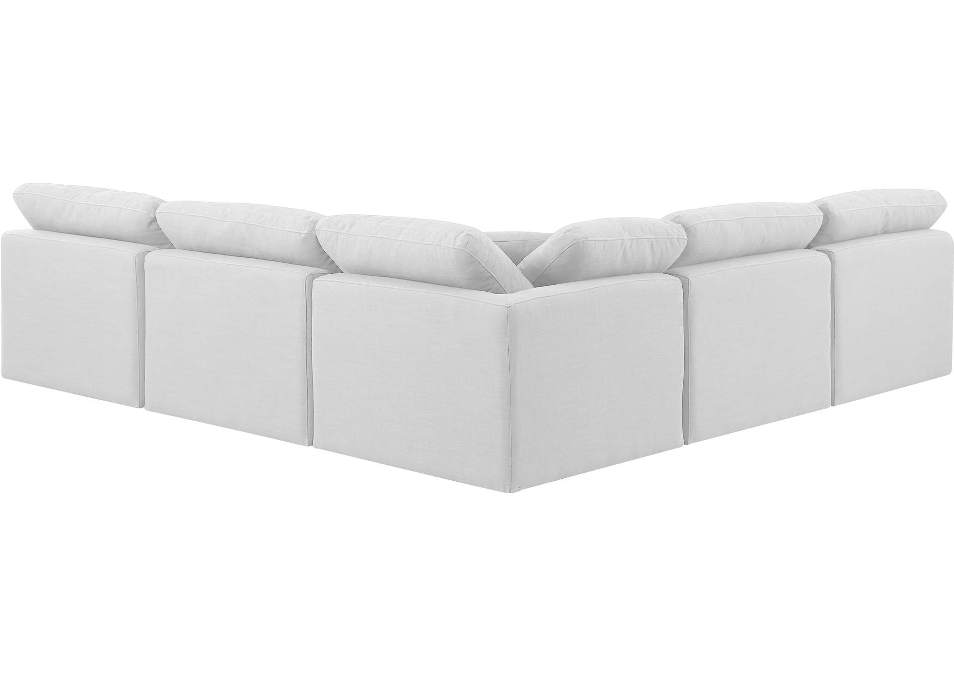 Indulge White Linen Textured Fabric Modular Sectional,Meridian Furniture