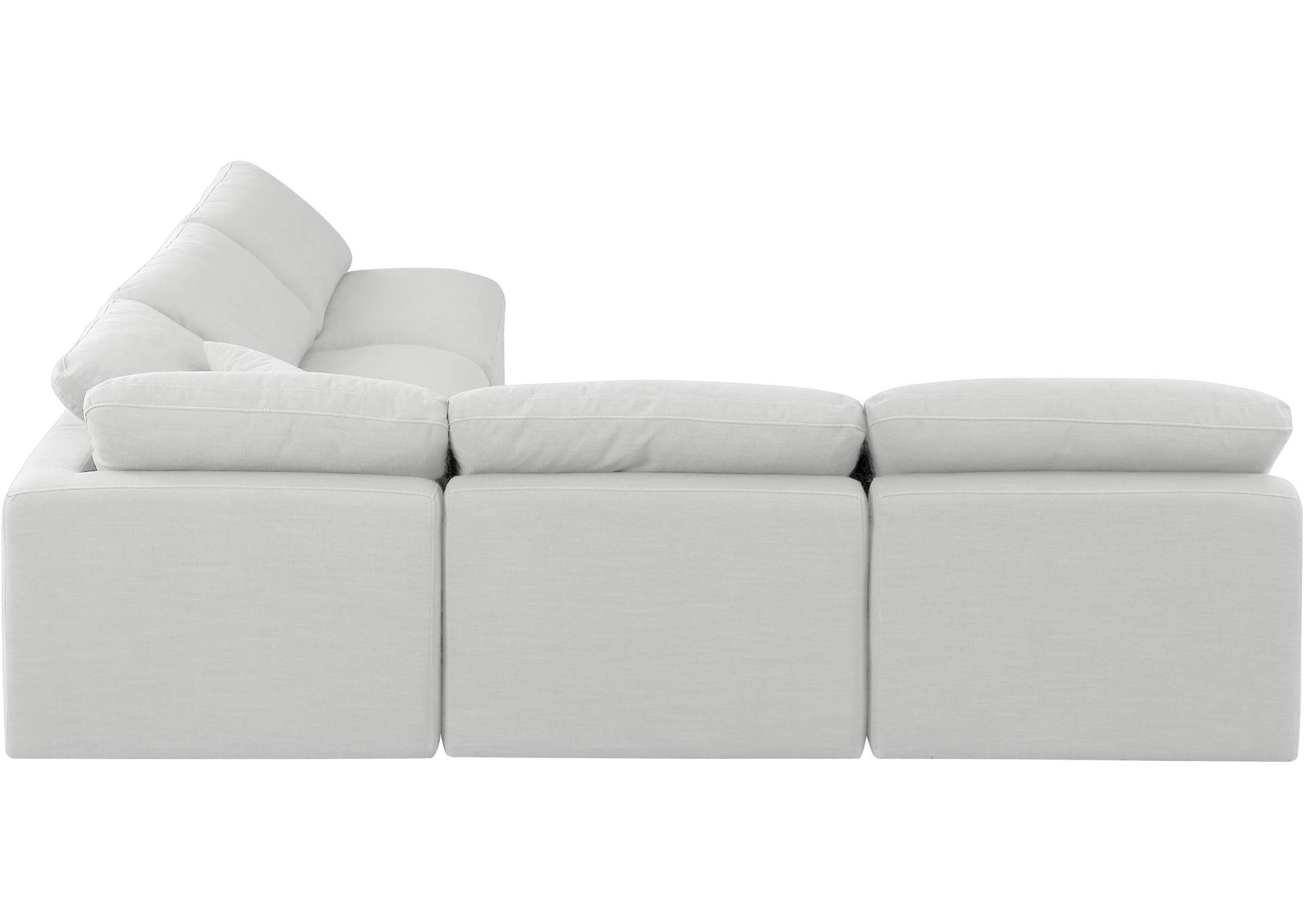 Indulge White Linen Textured Fabric Modular Sectional,Meridian Furniture