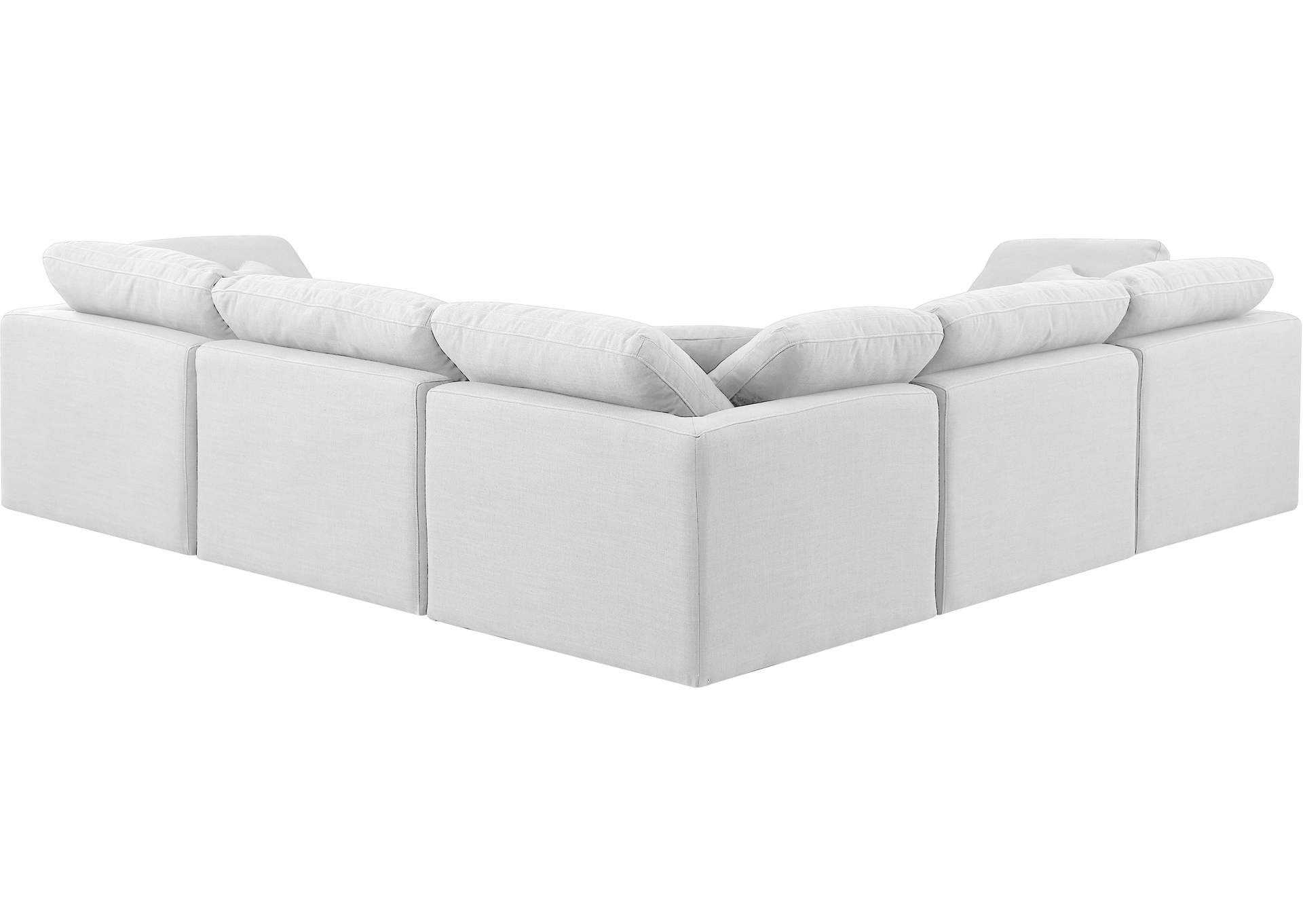 Indulge White Linen Textured Fabric Modular Sectional,Meridian Furniture