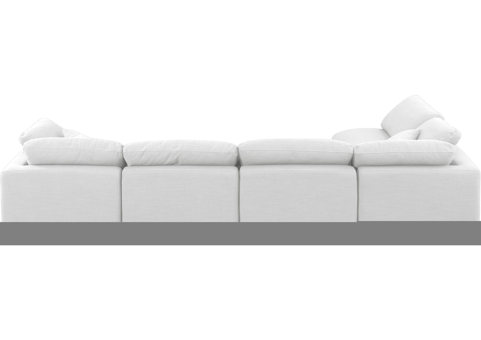 Indulge White Linen Textured Fabric Modular Sectional,Meridian Furniture