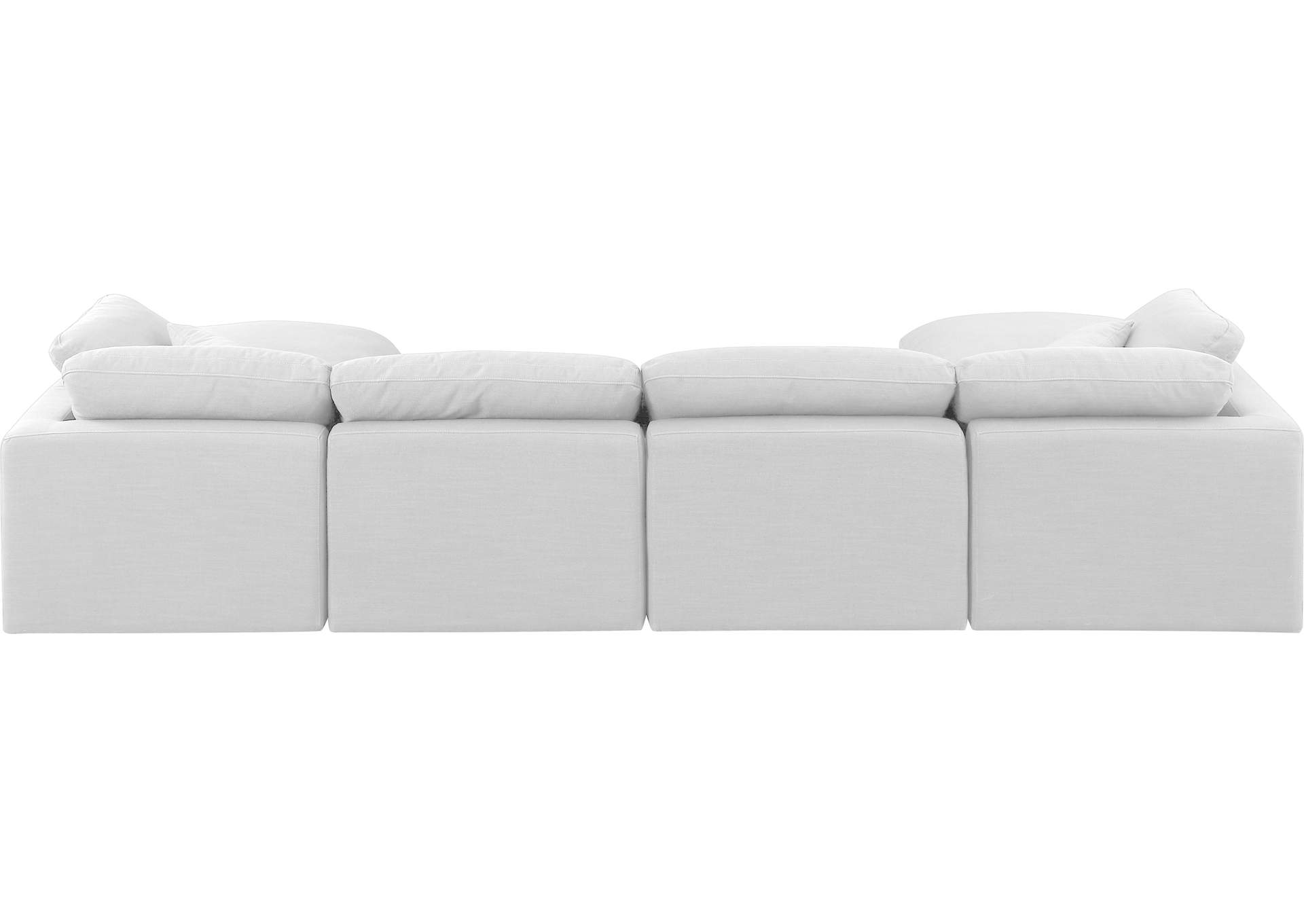 Indulge White Linen Textured Fabric Modular Sectional,Meridian Furniture