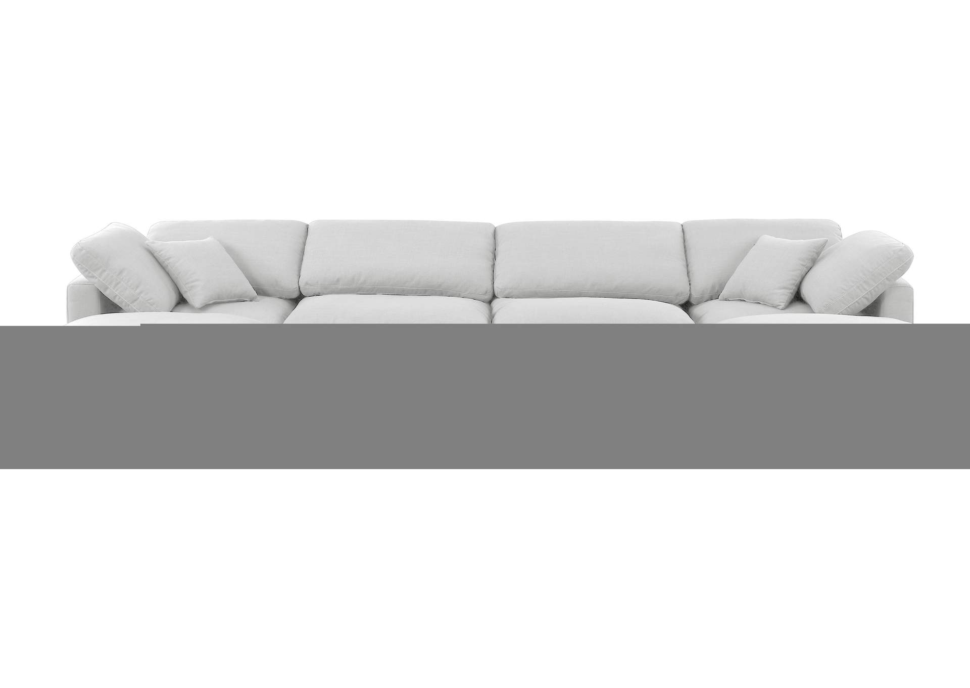 Indulge White Linen Textured Fabric Modular Sectional,Meridian Furniture