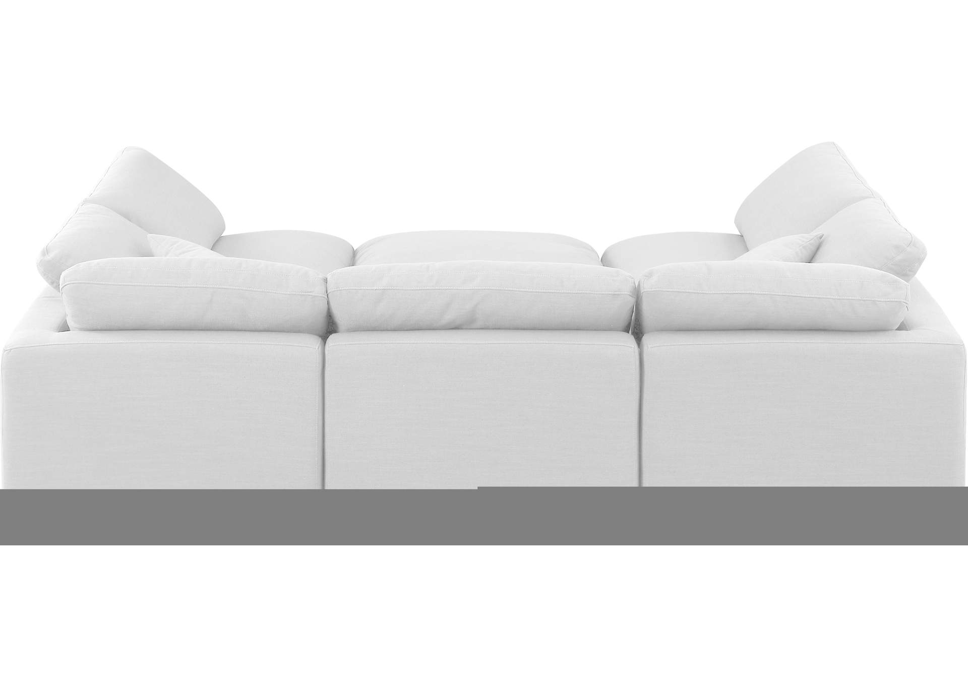 Indulge White Linen Textured Fabric Modular Sectional,Meridian Furniture