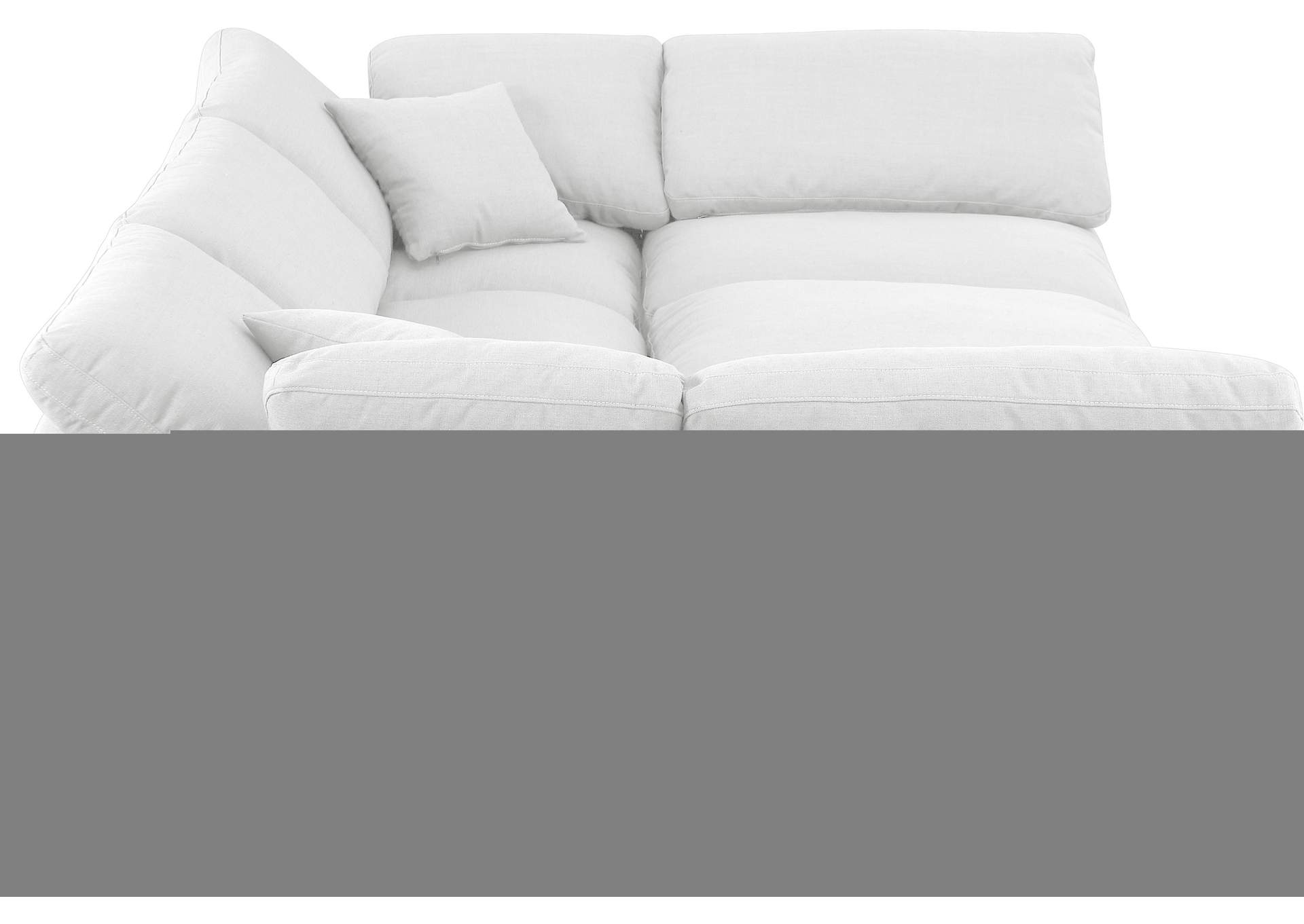 Indulge White Linen Textured Fabric Modular Sectional,Meridian Furniture