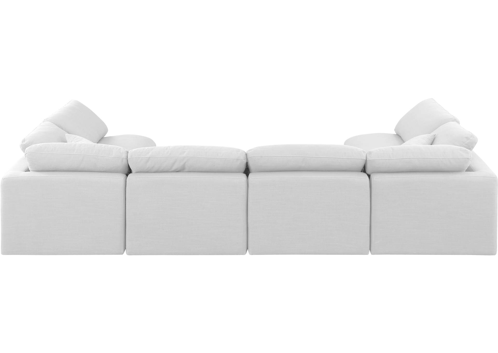 Indulge White Linen Textured Fabric Modular Sectional,Meridian Furniture
