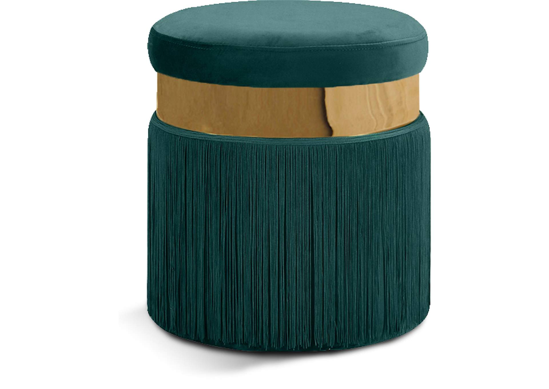 Yasmine Green Velvet Ottoman - Stool,Meridian Furniture