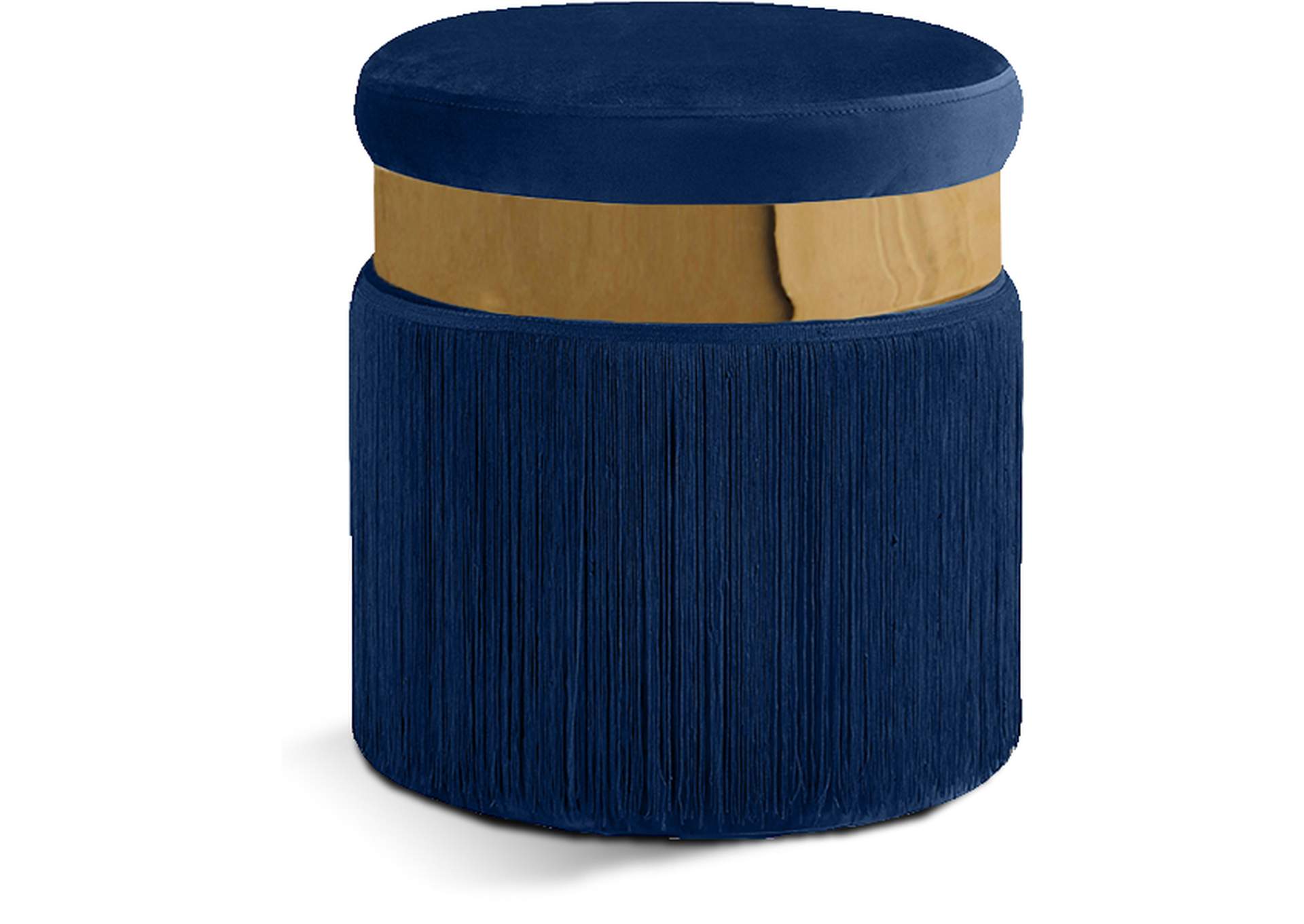 Yasmine Navy Velvet Ottoman - Stool,Meridian Furniture