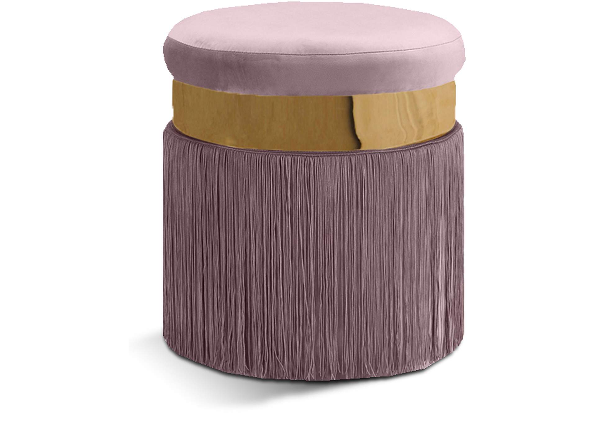 Yasmine Pink Velvet Ottoman - Stool,Meridian Furniture