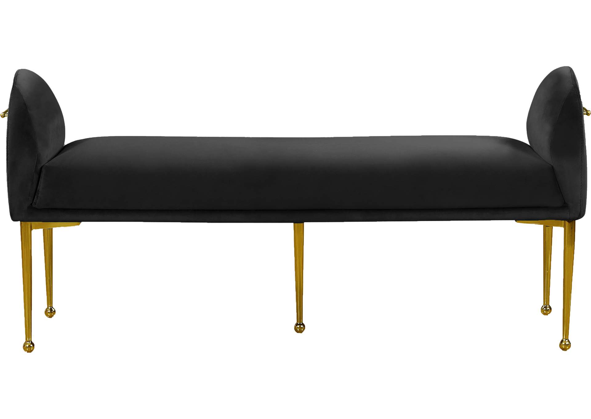 Owen Black Velvet Bench,Meridian Furniture