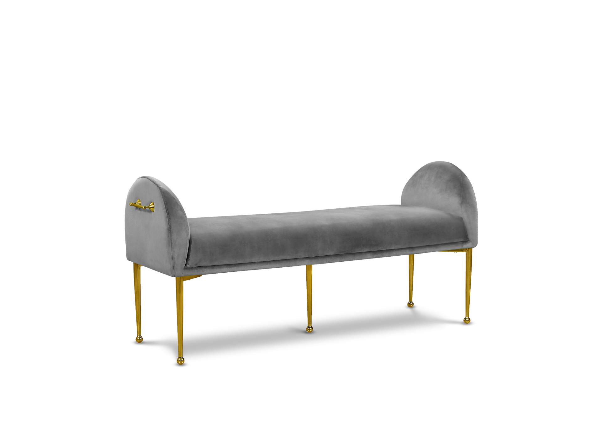 Owen Grey Velvet Bench,Meridian Furniture