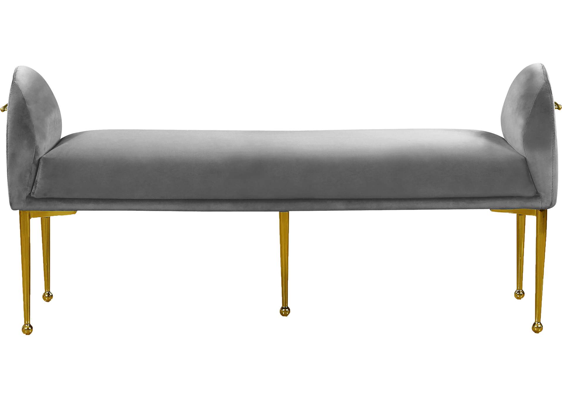 Owen Grey Velvet Bench,Meridian Furniture