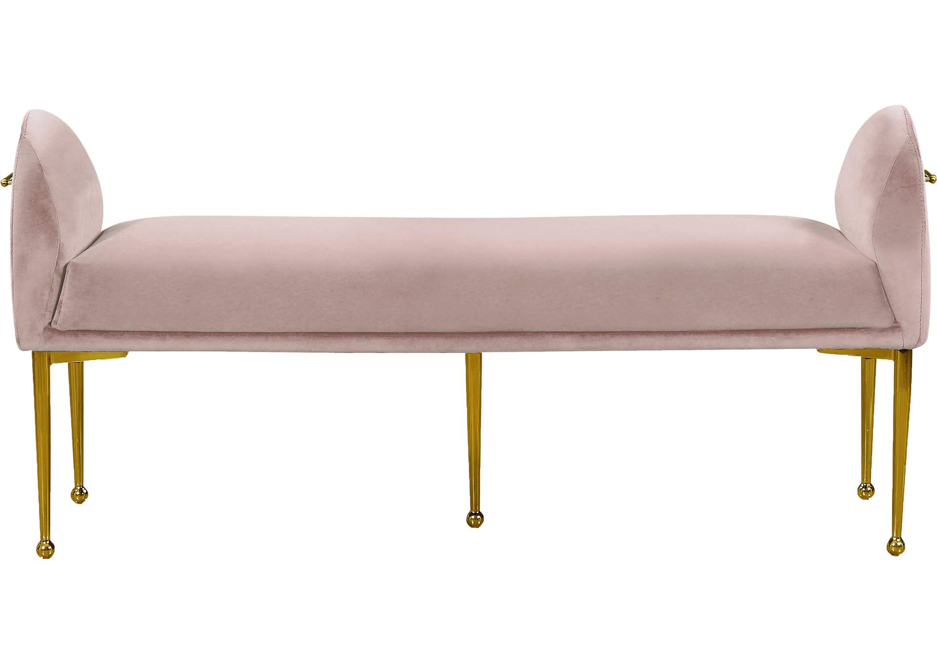 Owen Pink Velvet Bench,Meridian Furniture