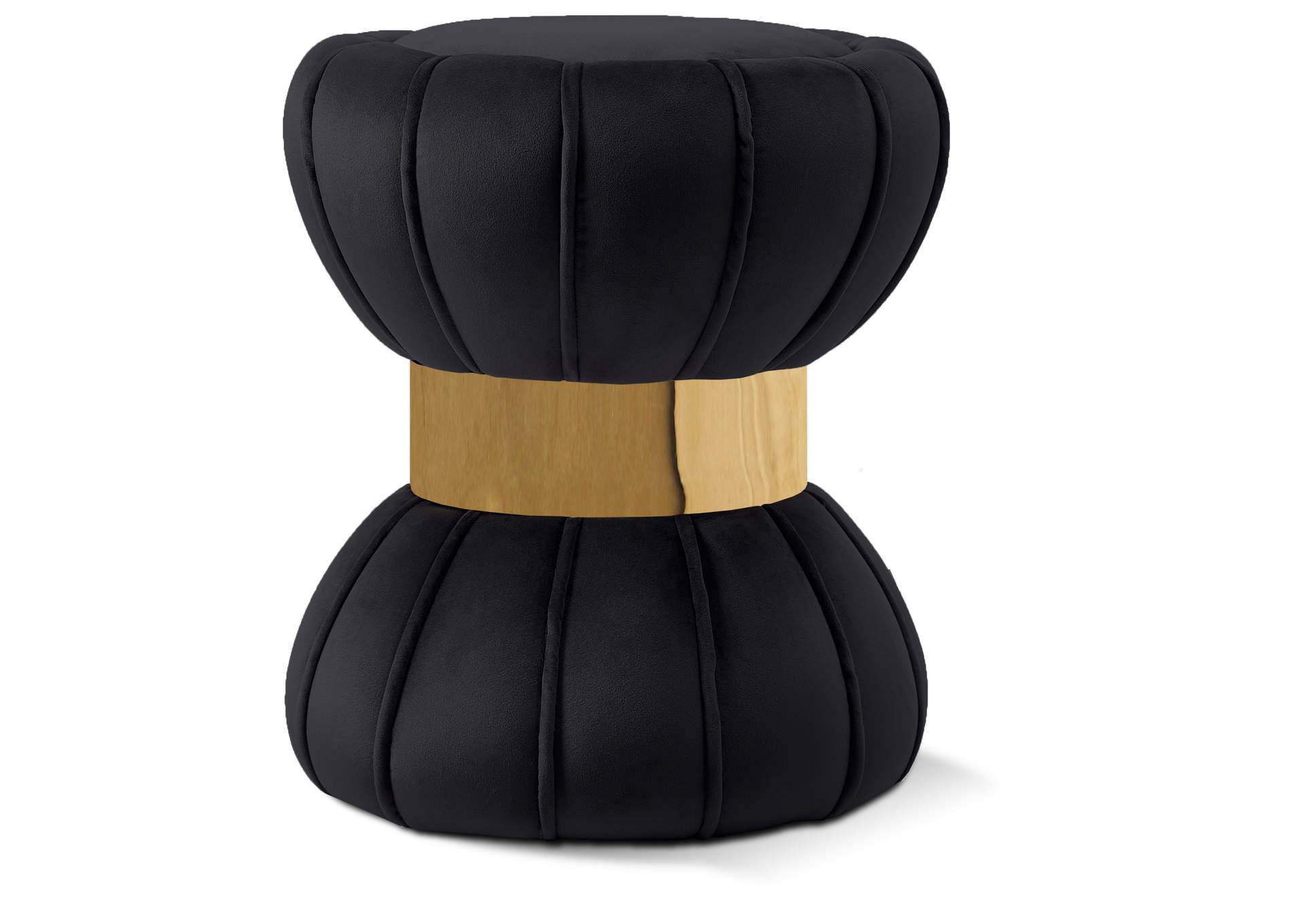 Vino Black Velvet Ottoman - Stool,Meridian Furniture