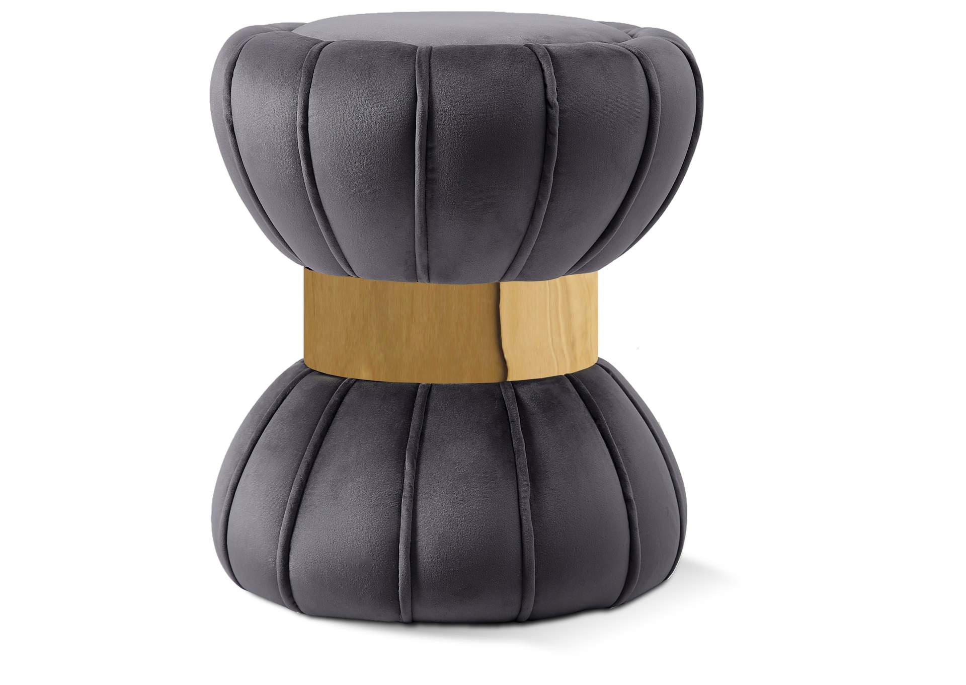 Vino Grey Velvet Ottoman - Stool,Meridian Furniture