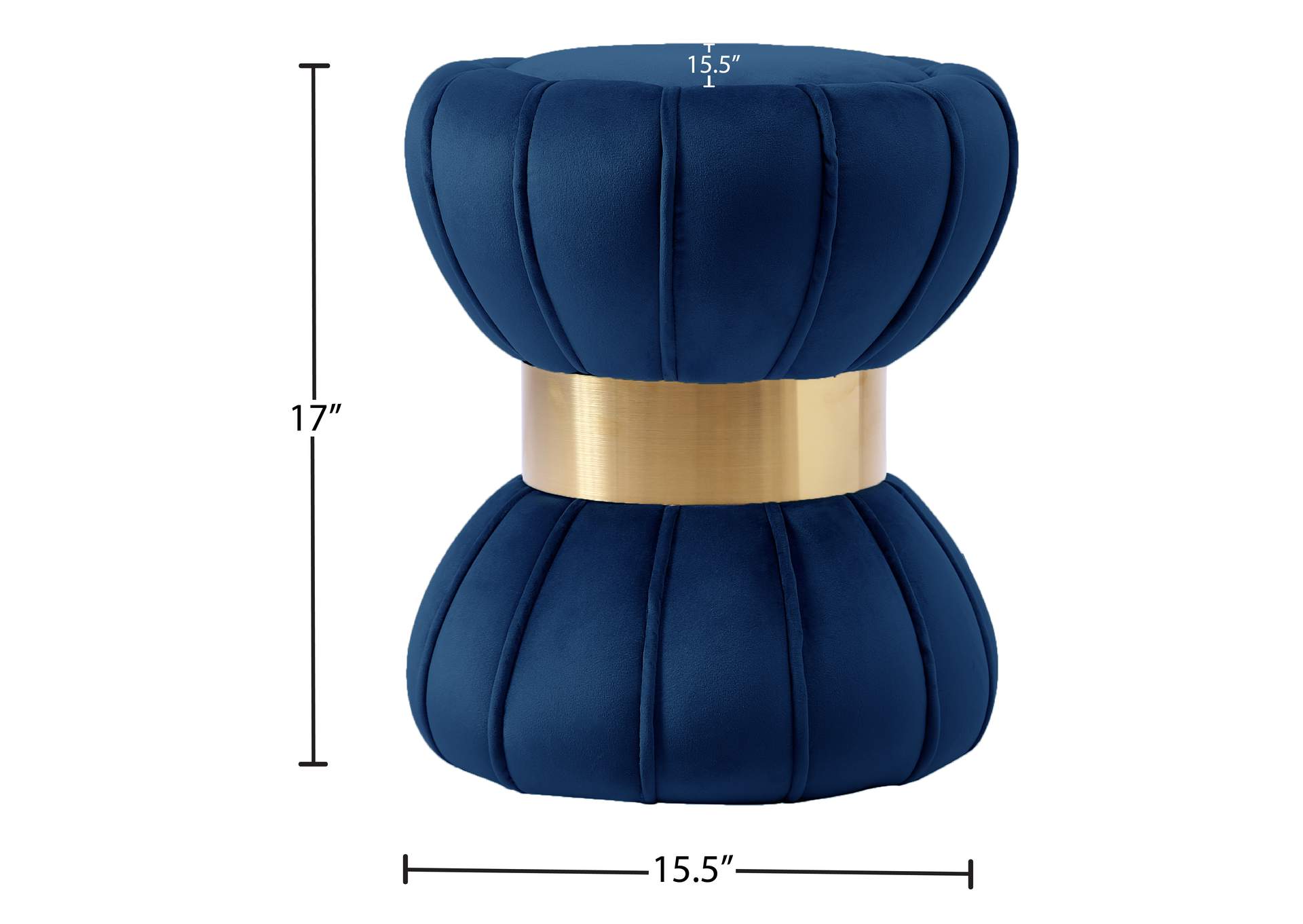 Vino Navy Velvet Ottoman - Stool,Meridian Furniture