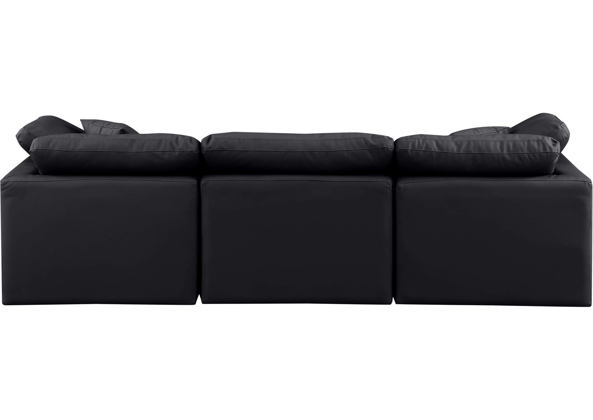 Indulge Black Faux Leather Modular Sofa,Meridian Furniture