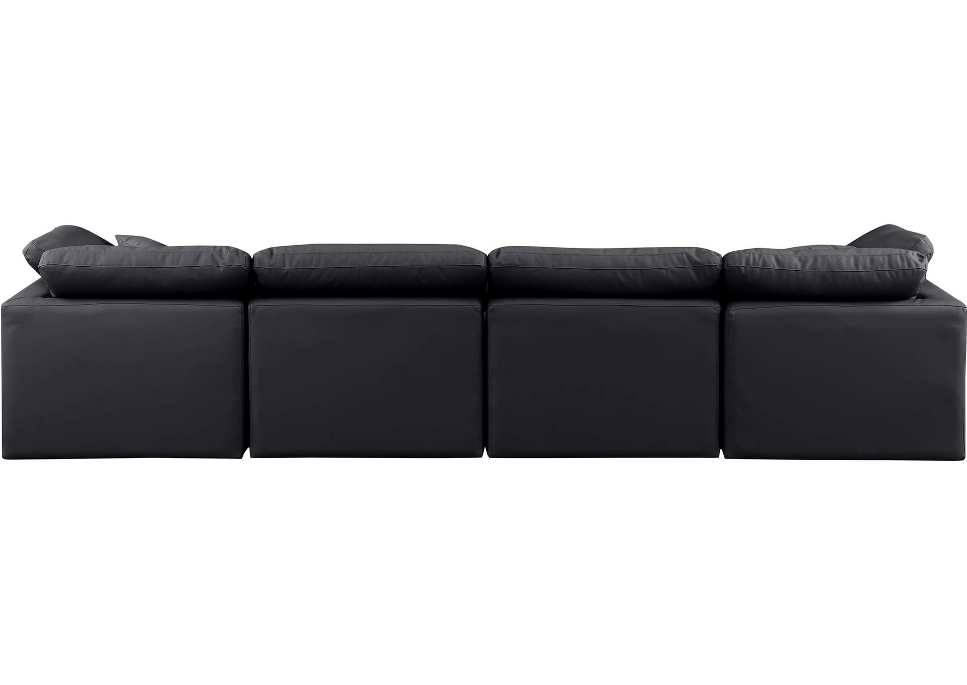 Indulge Black Faux Leather Modular Sofa,Meridian Furniture