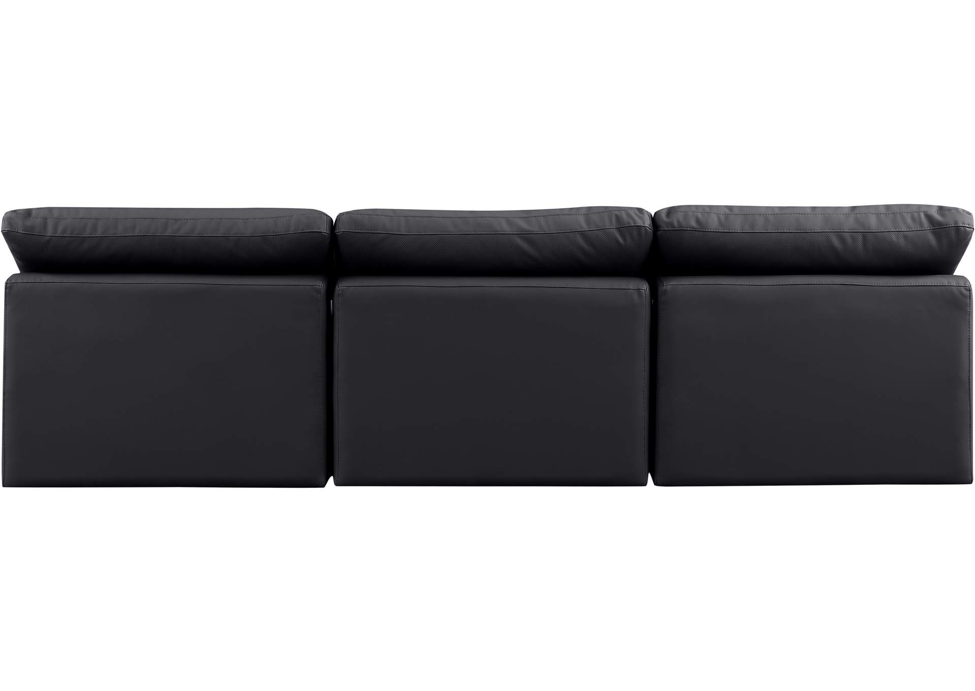 Indulge Black Faux Leather Modular Sofa,Meridian Furniture