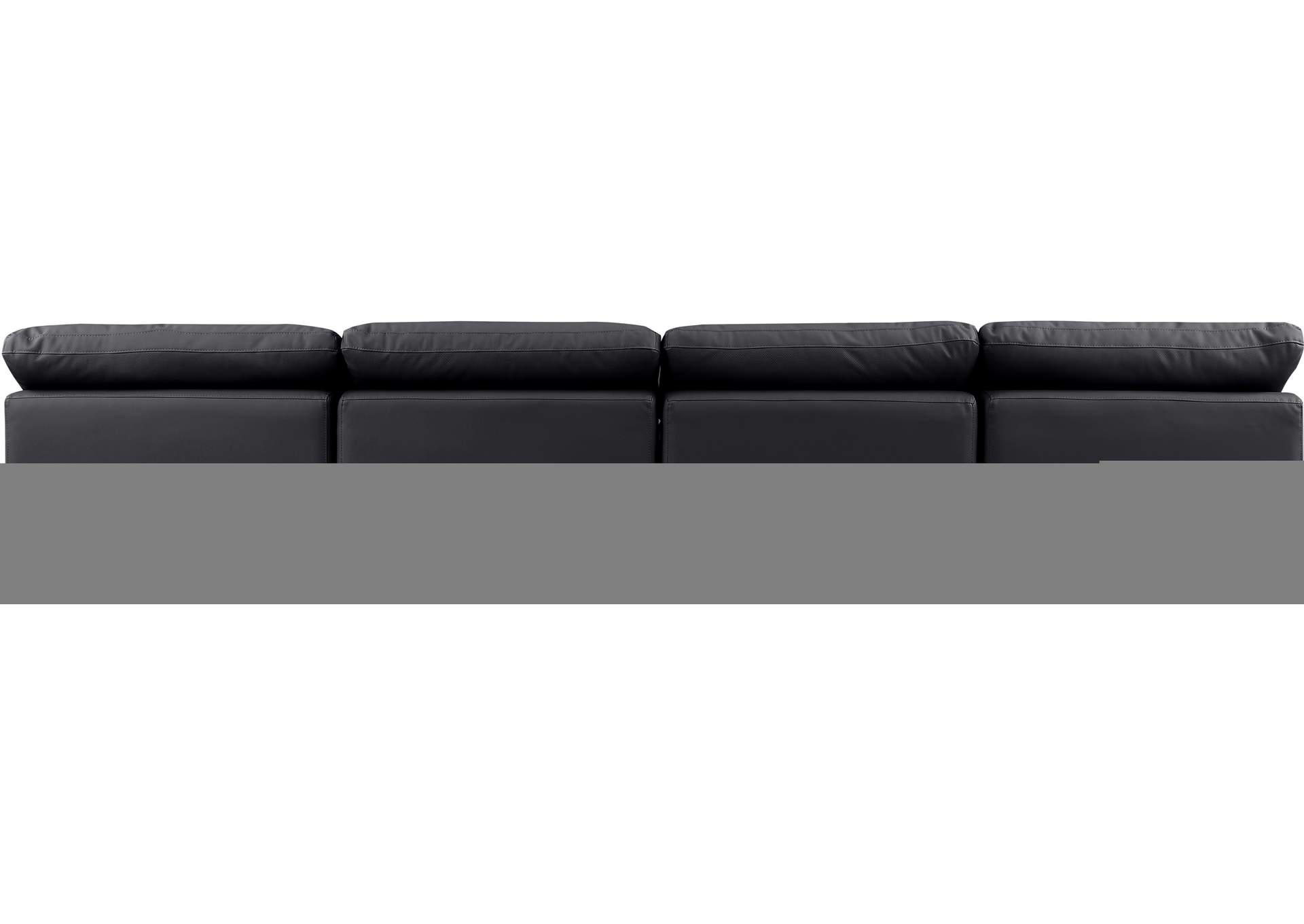 Indulge Black Faux Leather Modular Sofa,Meridian Furniture