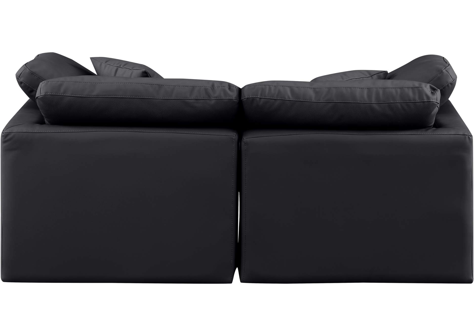 Indulge Black Faux Leather Modular Sofa,Meridian Furniture