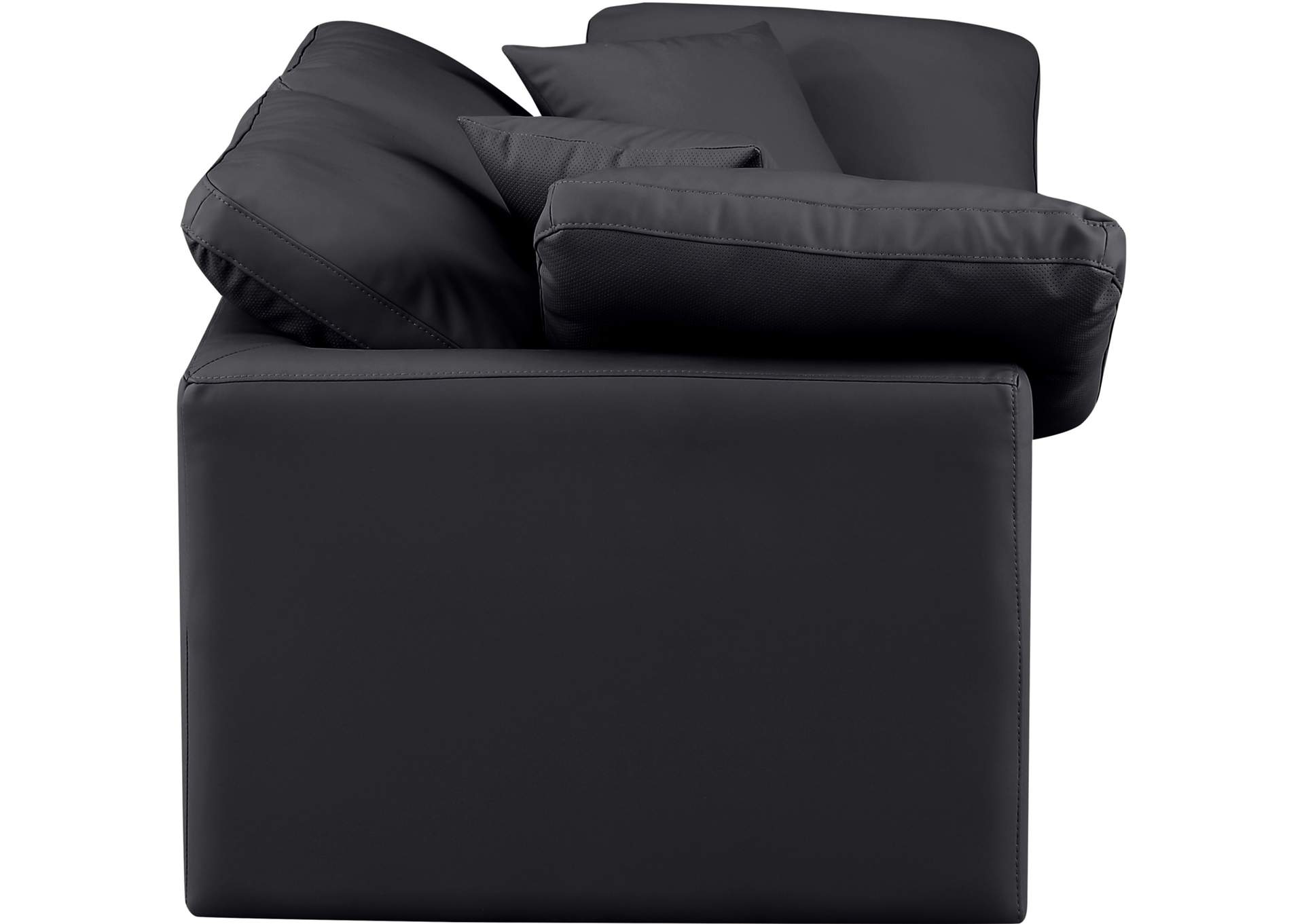 Indulge Black Faux Leather Modular Sofa,Meridian Furniture