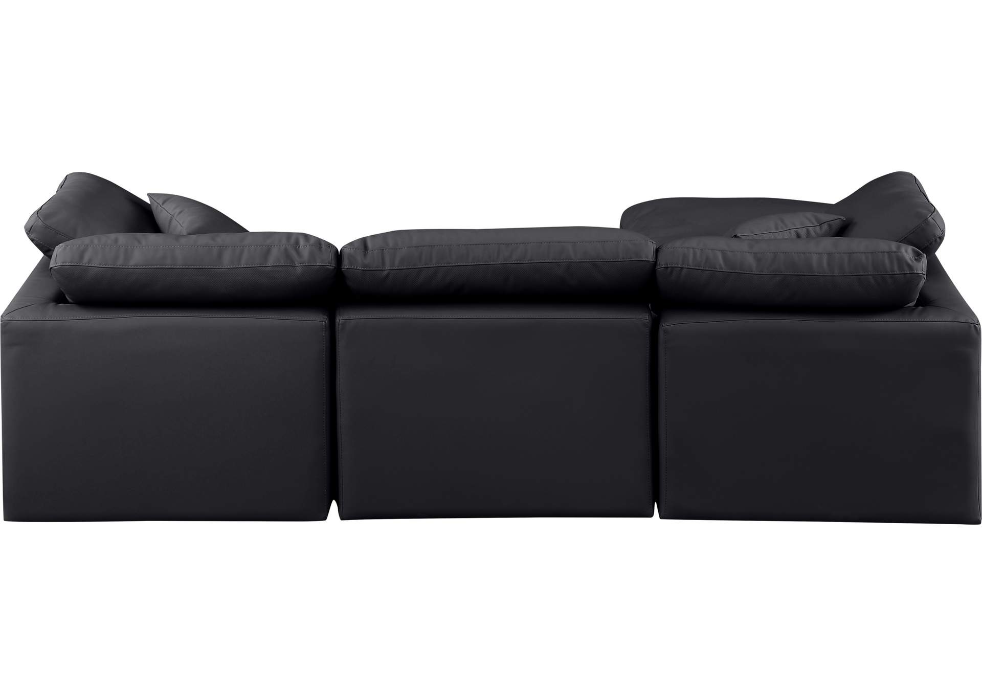 Indulge Black Faux Leather Modular Sectional,Meridian Furniture