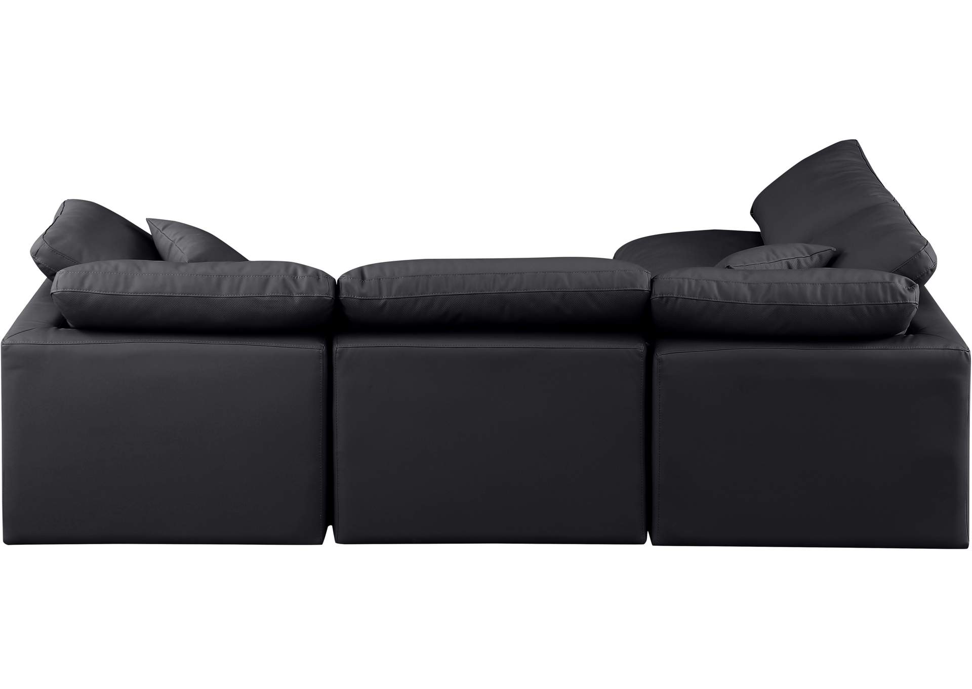 Indulge Black Faux Leather Modular Sectional,Meridian Furniture
