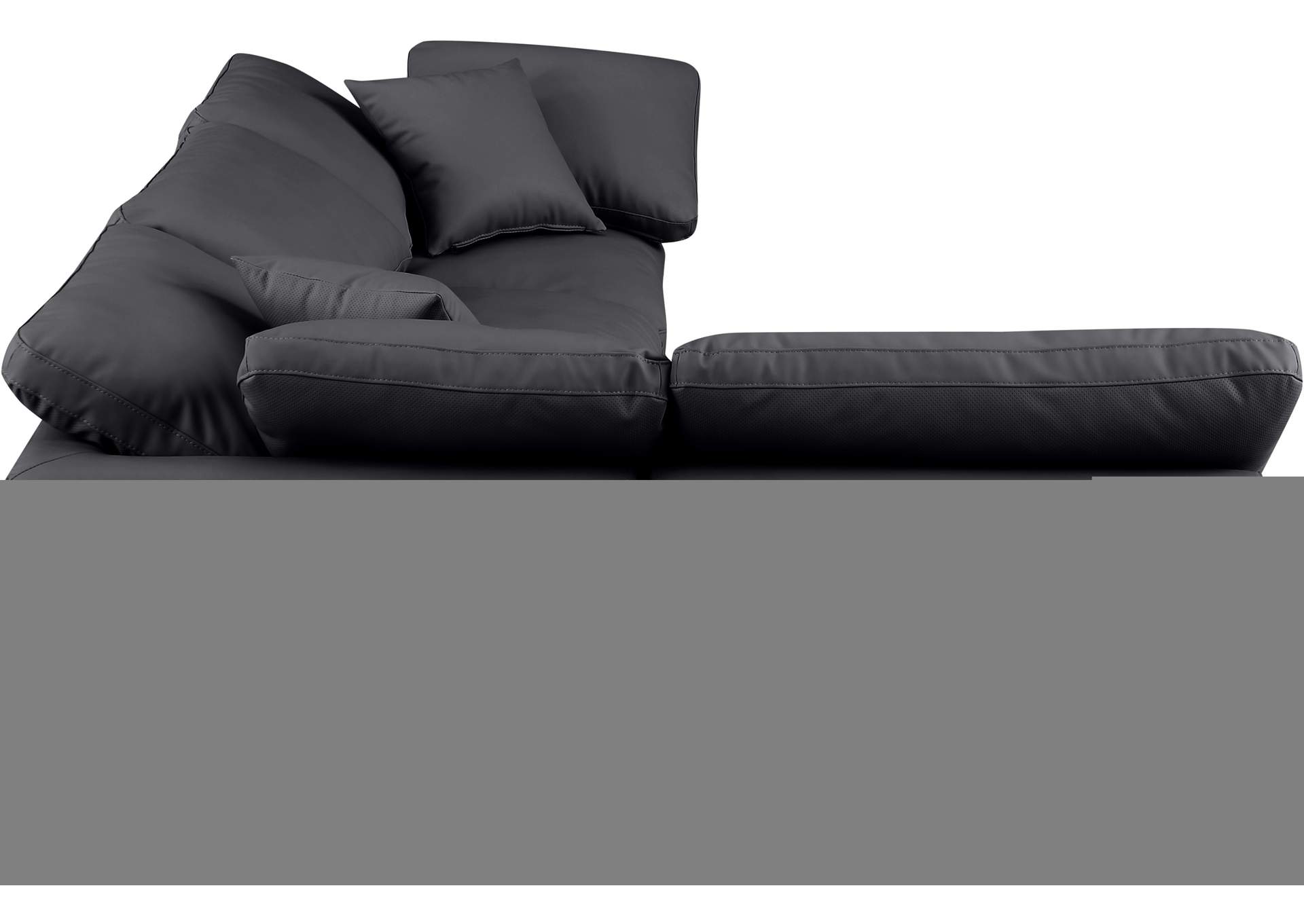 Indulge Black Faux Leather Modular Sectional,Meridian Furniture