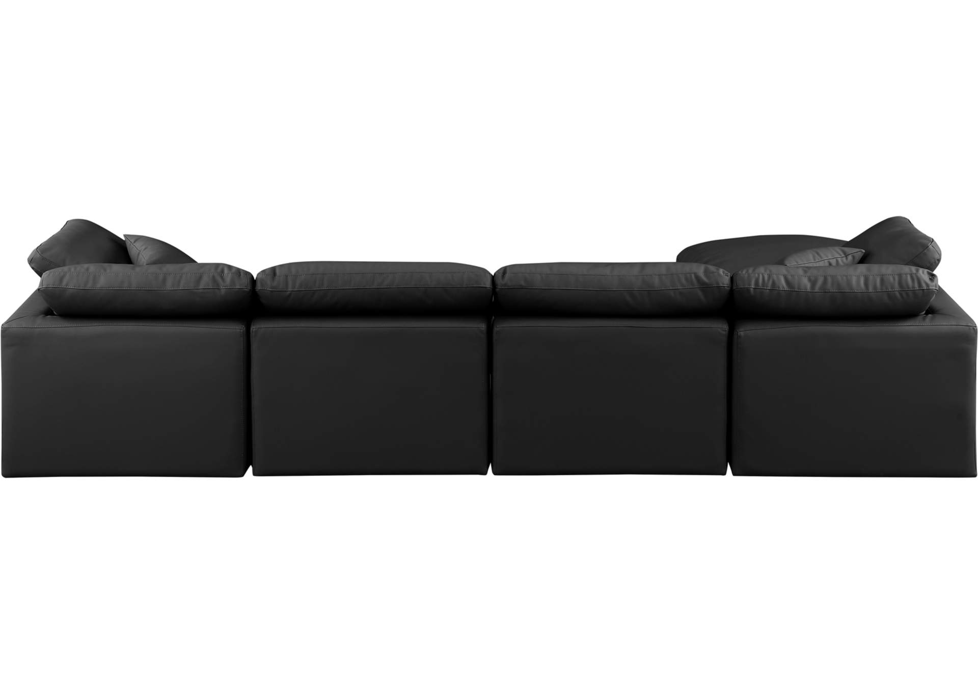 Indulge Black Faux Leather Modular Sectional,Meridian Furniture