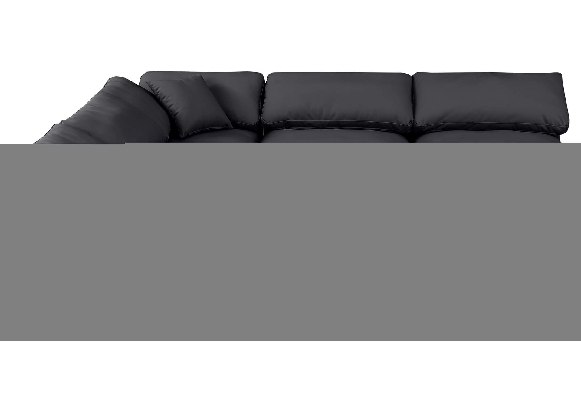 Indulge Black Faux Leather Modular Sectional,Meridian Furniture