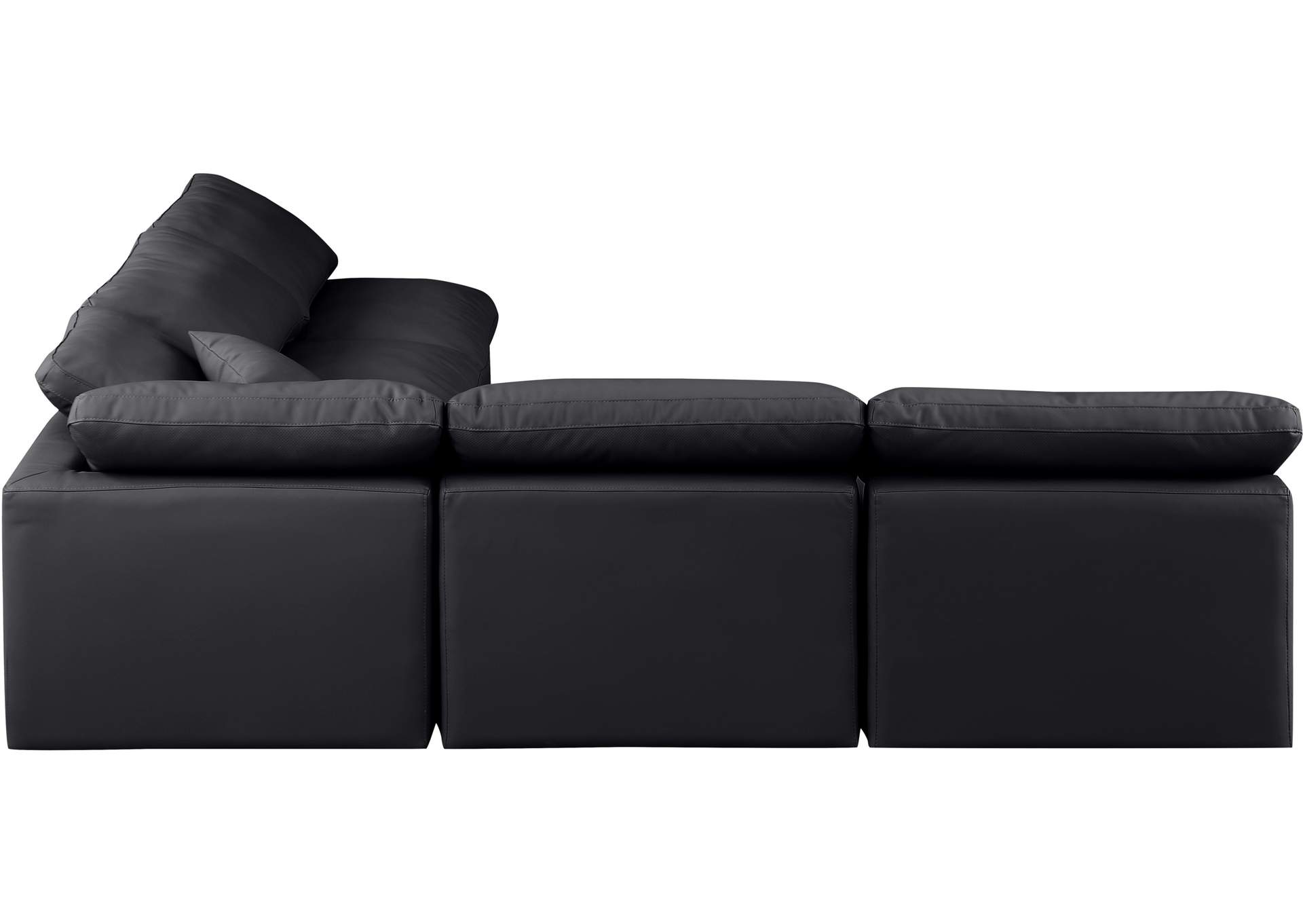 Indulge Black Faux Leather Modular Sectional,Meridian Furniture