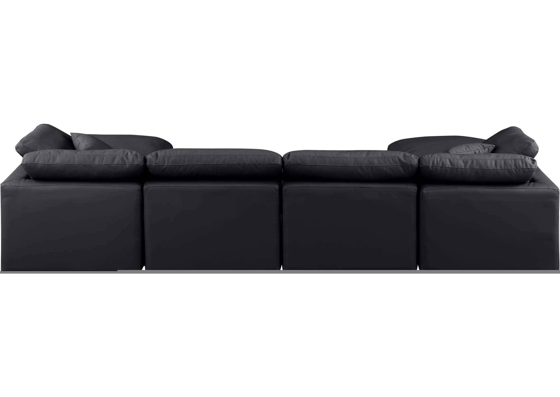 Indulge Black Faux Leather Modular Sectional,Meridian Furniture