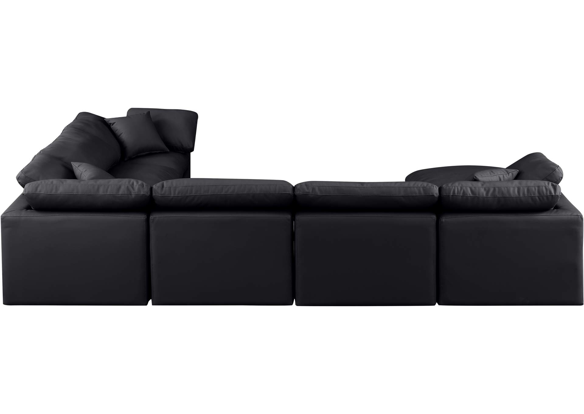 Indulge Black Faux Leather Modular Sectional,Meridian Furniture