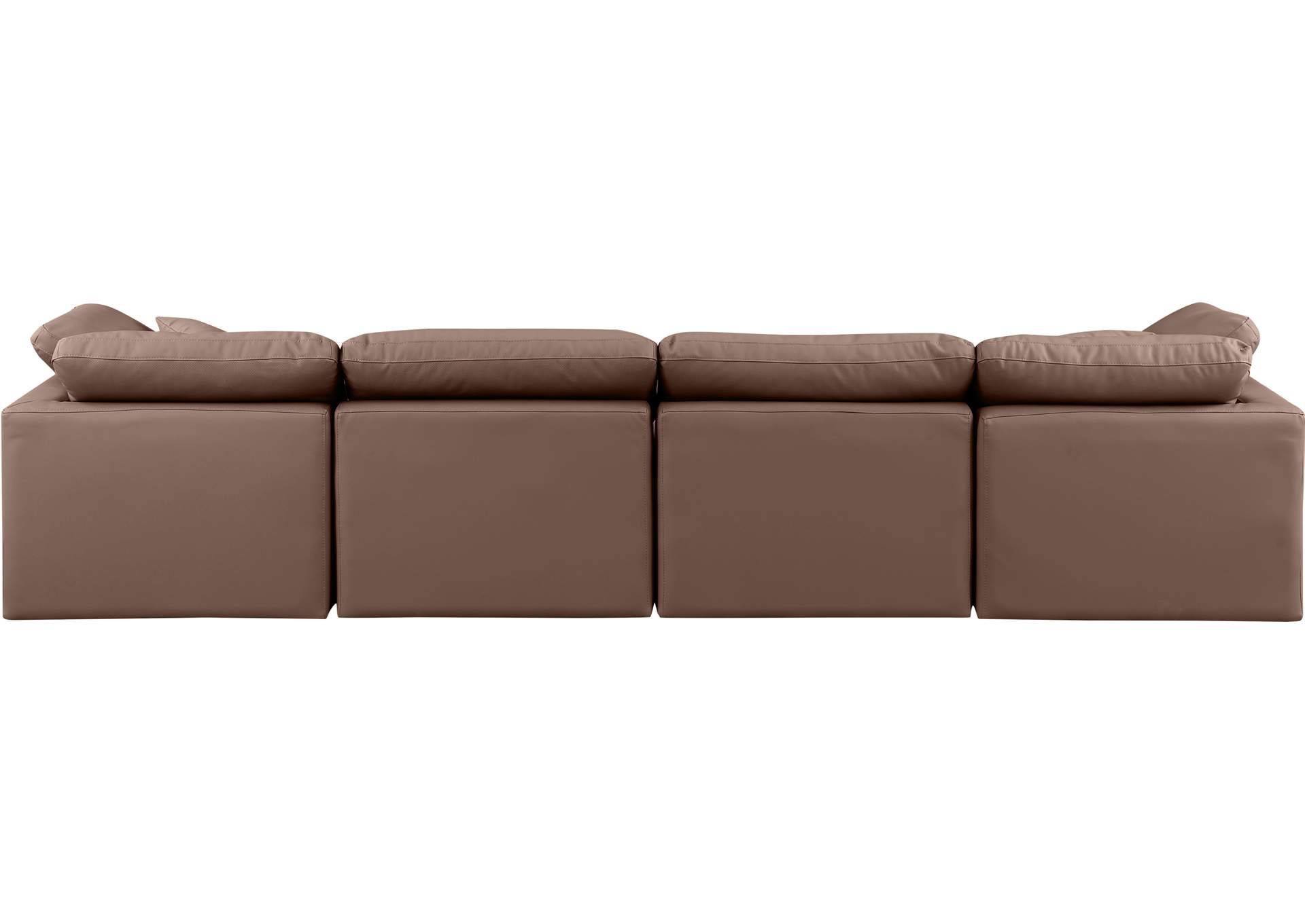 Indulge Brown Faux Leather Modular Sofa,Meridian Furniture