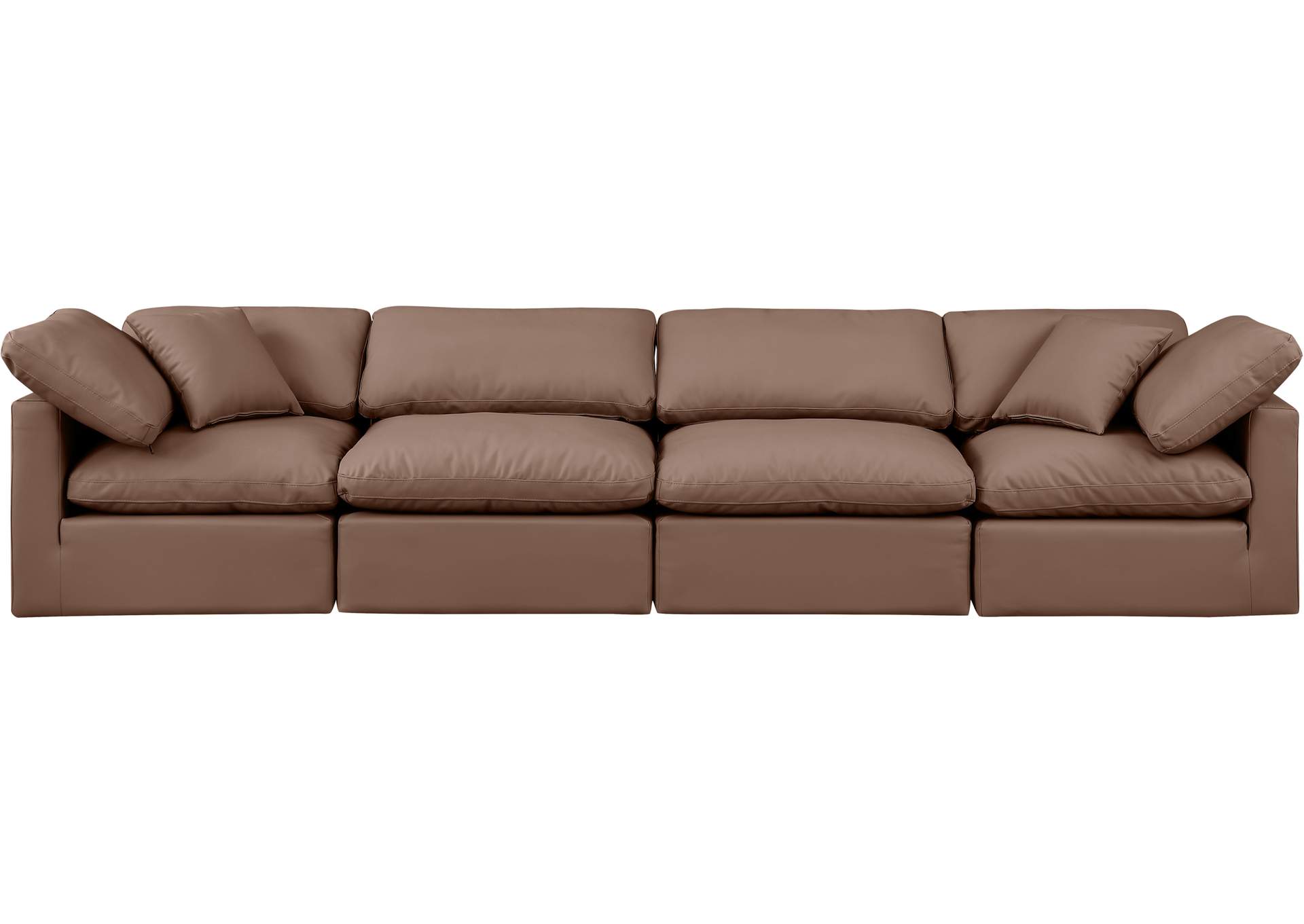 Indulge Brown Faux Leather Modular Sofa,Meridian Furniture