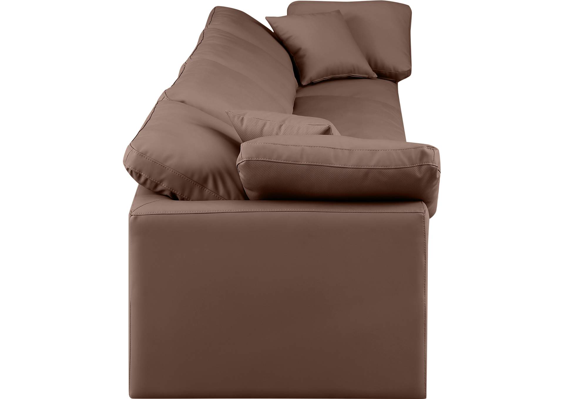 Indulge Brown Faux Leather Modular Sofa,Meridian Furniture
