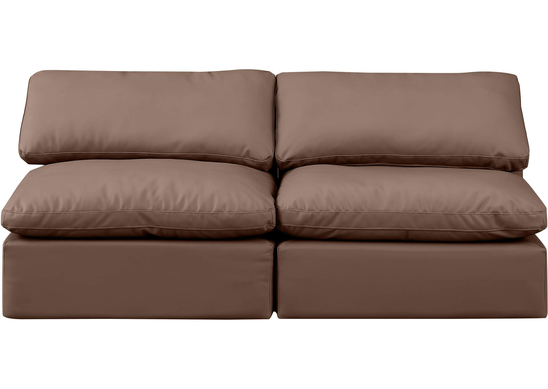 Indulge Brown Faux Leather Modular Sofa,Meridian Furniture