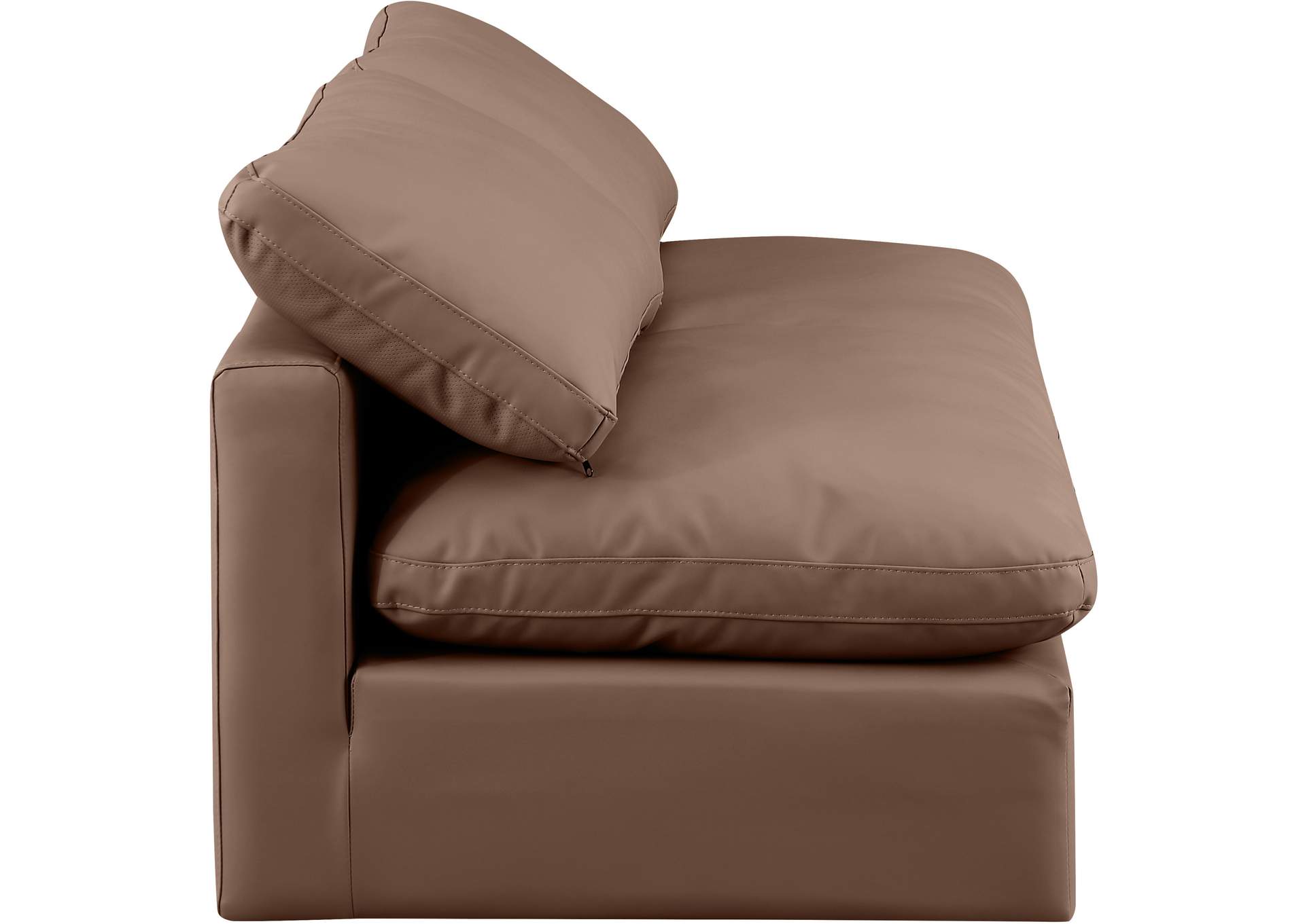 Indulge Brown Faux Leather Modular Sofa,Meridian Furniture