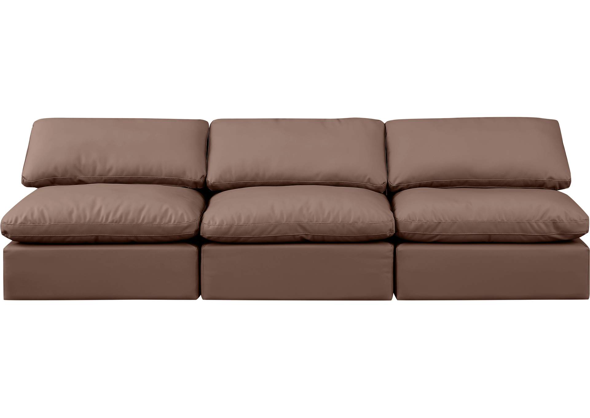 Indulge Brown Faux Leather Modular Sofa,Meridian Furniture
