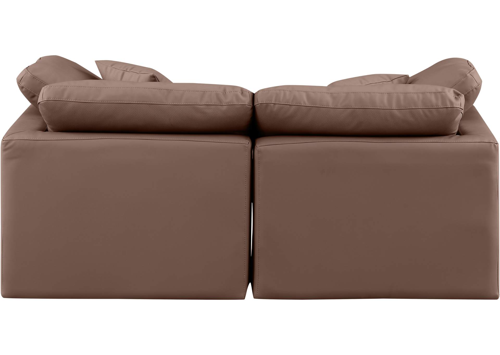 Indulge Brown Faux Leather Modular Sofa,Meridian Furniture