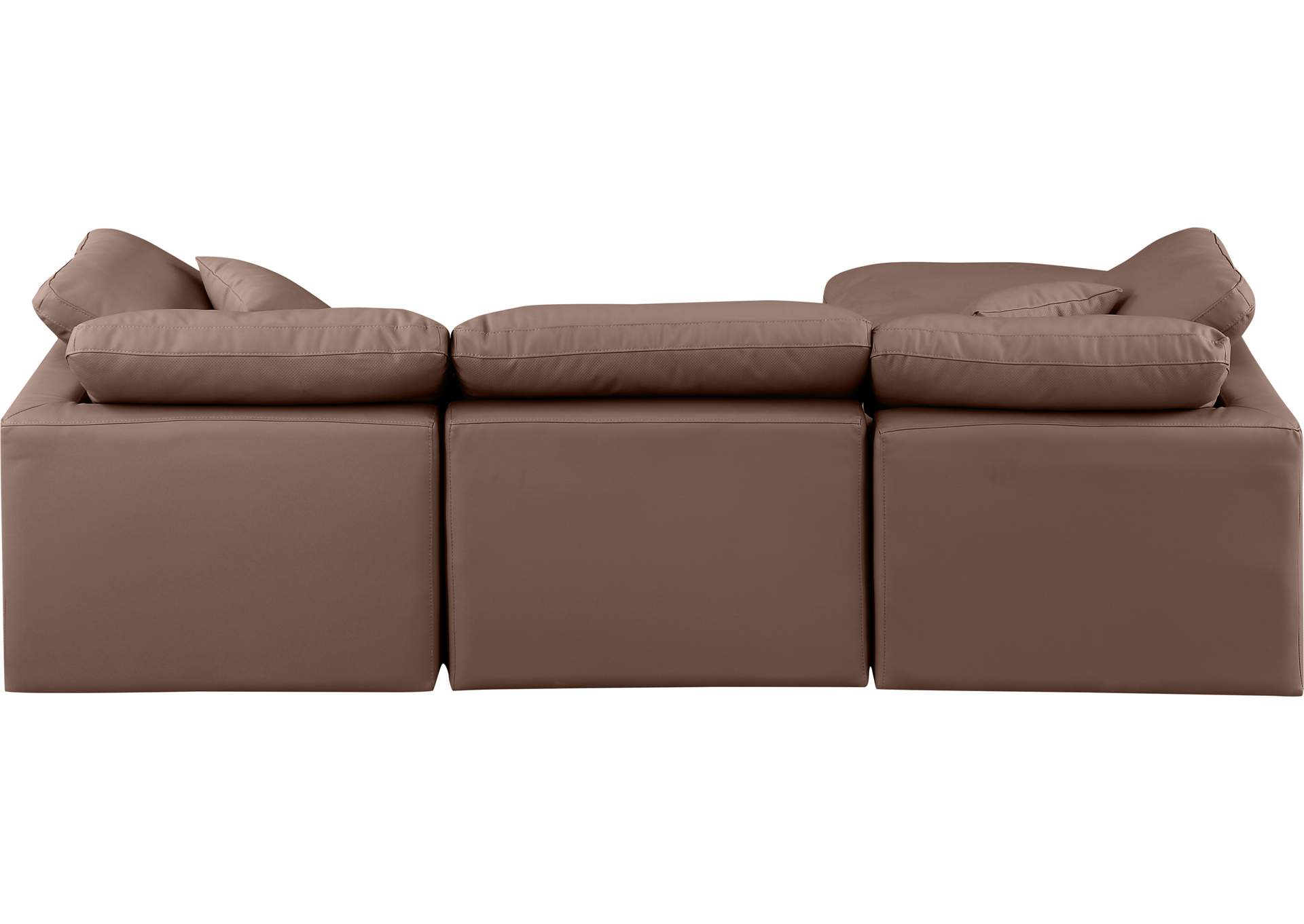 Indulge Brown Faux Leather Modular Sectional,Meridian Furniture