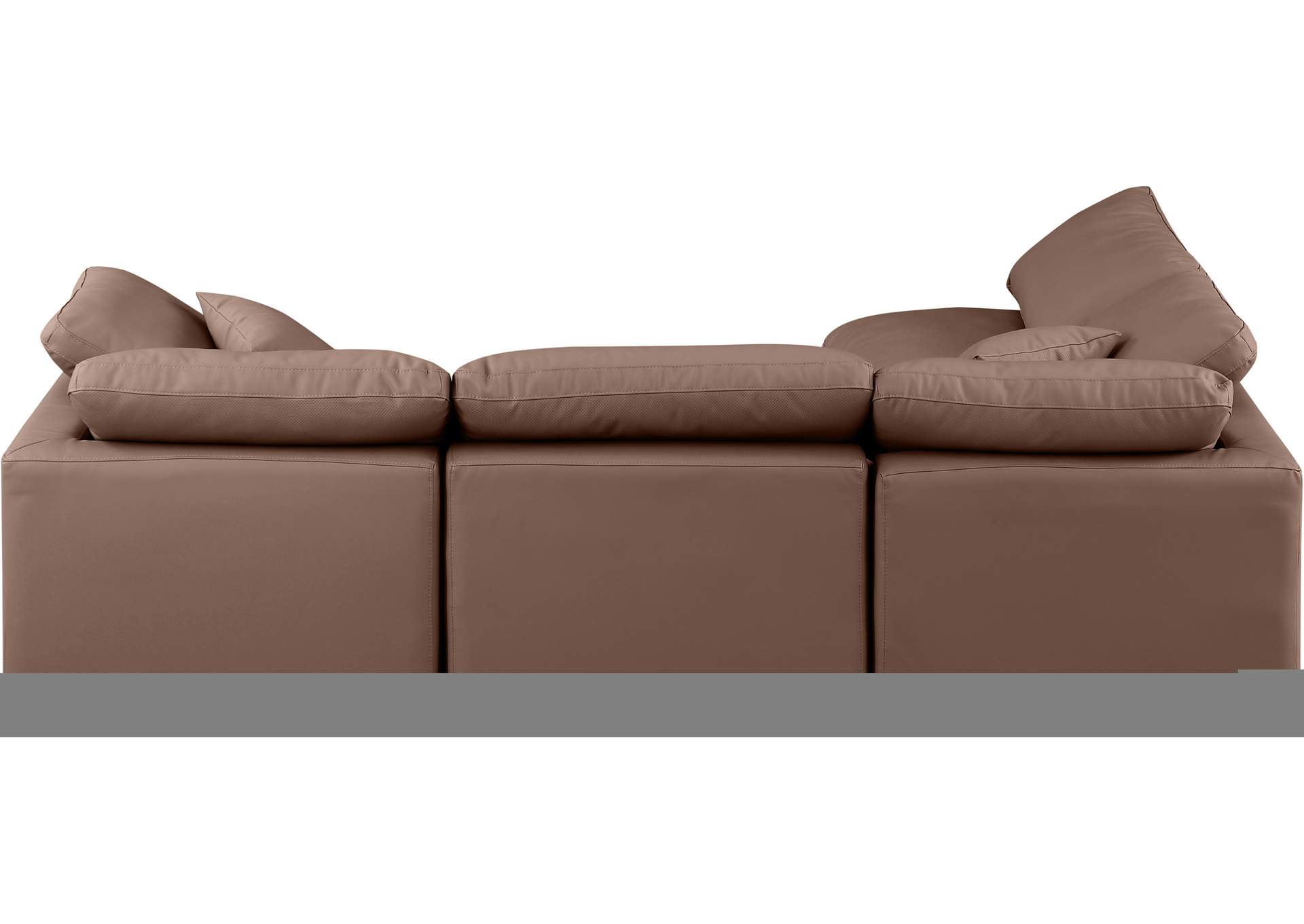 Indulge Brown Faux Leather Modular Sectional,Meridian Furniture