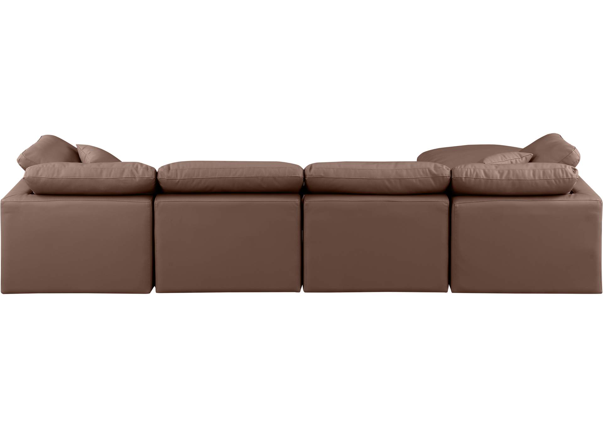Indulge Brown Faux Leather Modular Sectional,Meridian Furniture