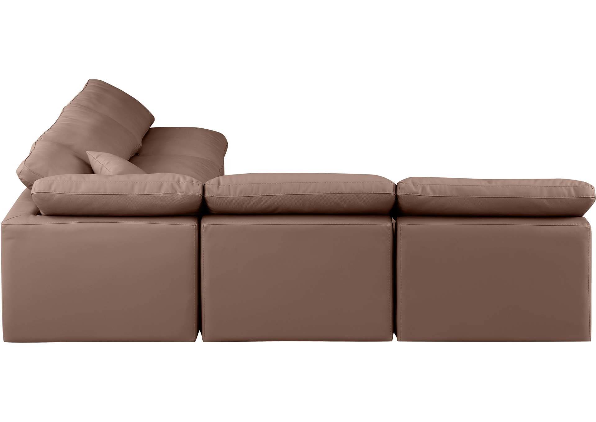 Indulge Brown Faux Leather Modular Sectional,Meridian Furniture