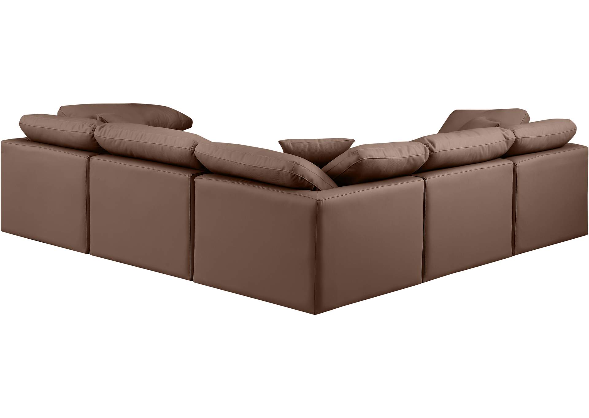 Indulge Brown Faux Leather Modular Sectional,Meridian Furniture