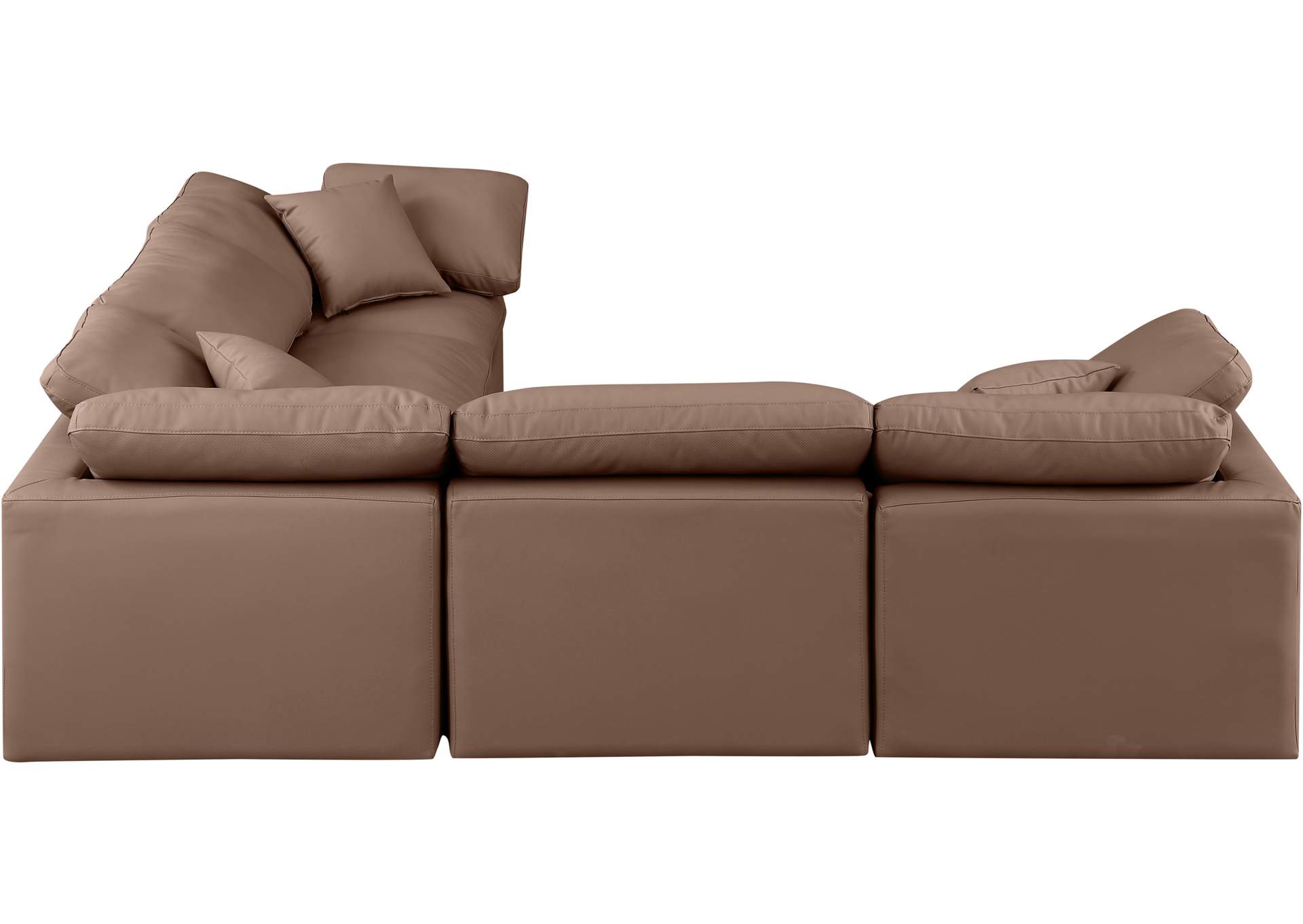 Indulge Brown Faux Leather Modular Sectional,Meridian Furniture