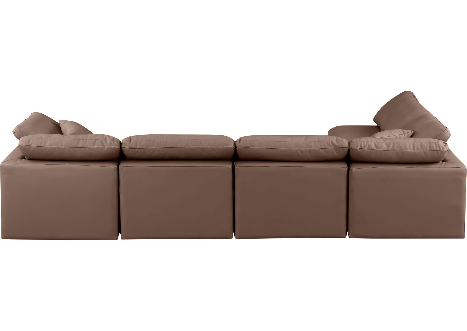 Indulge Brown Faux Leather Modular Sectional,Meridian Furniture