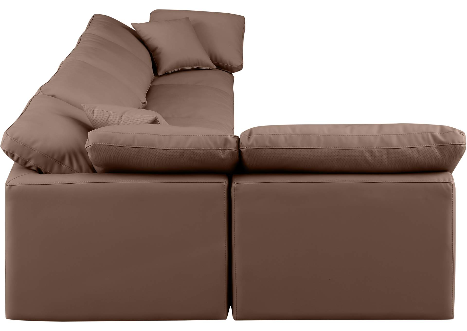 Indulge Brown Faux Leather Modular Sectional,Meridian Furniture