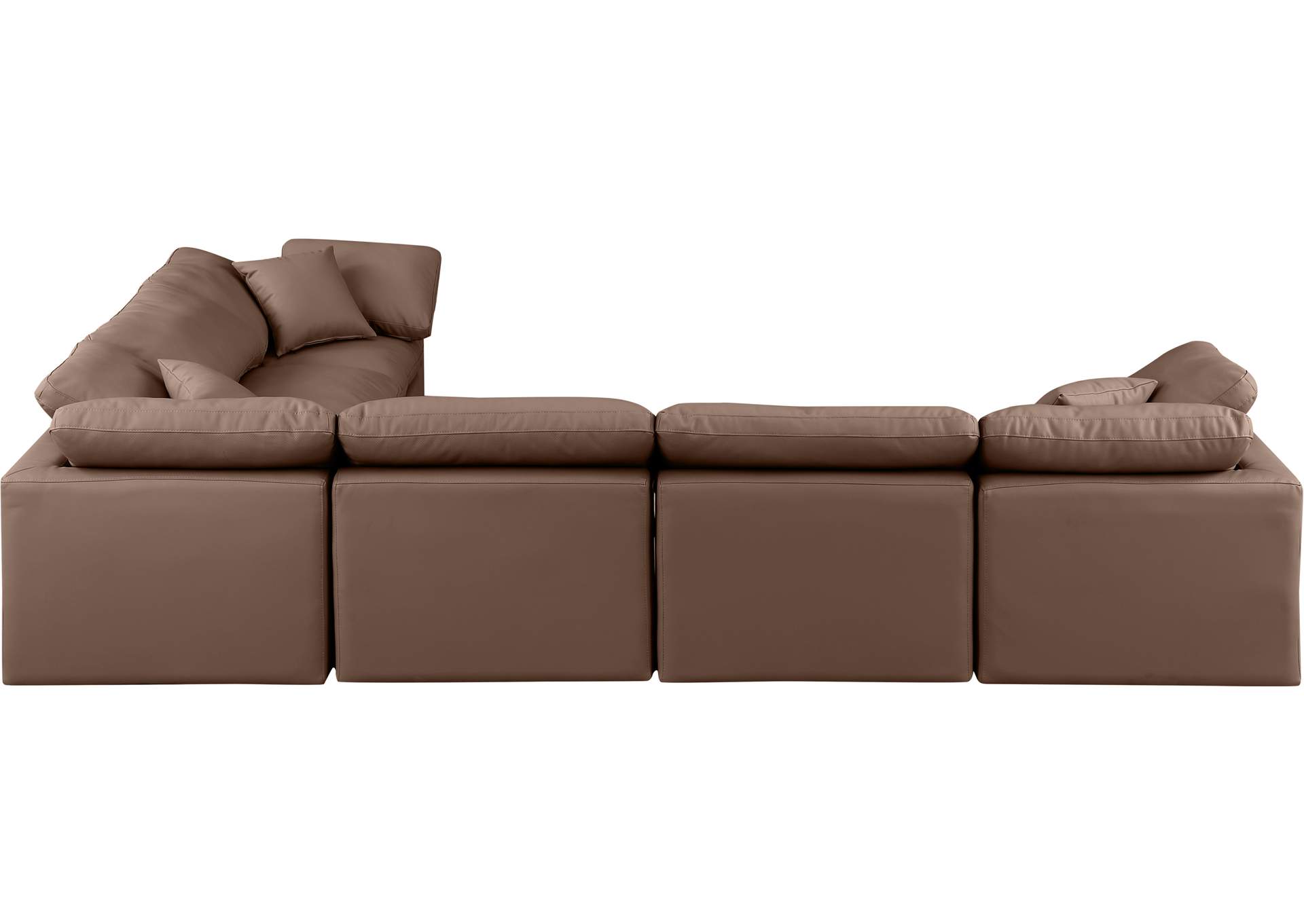 Indulge Brown Faux Leather Modular Sectional,Meridian Furniture